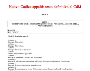 nuovo codice appalti testo